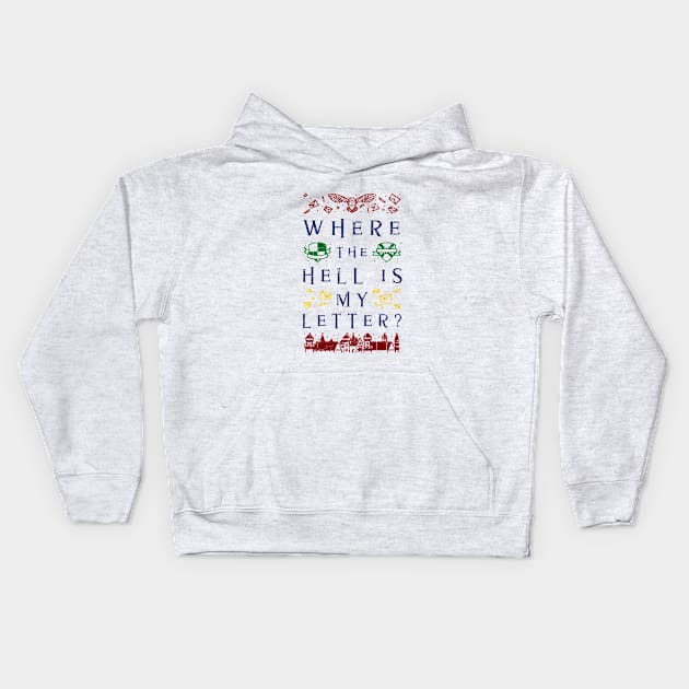 Where the Hell is My Letter HP Wizarding Magical Owl Kids Hoodie by Joaddo
